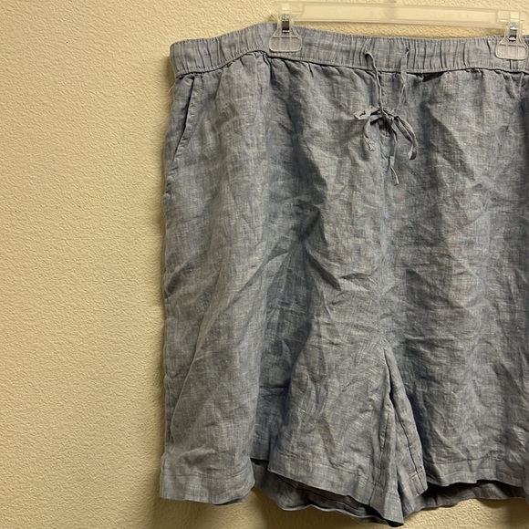 TAHARI 100% Linen Pull-On Drawstring My Perfect Shape Casual Shorts 3X - Picture 4 of 10